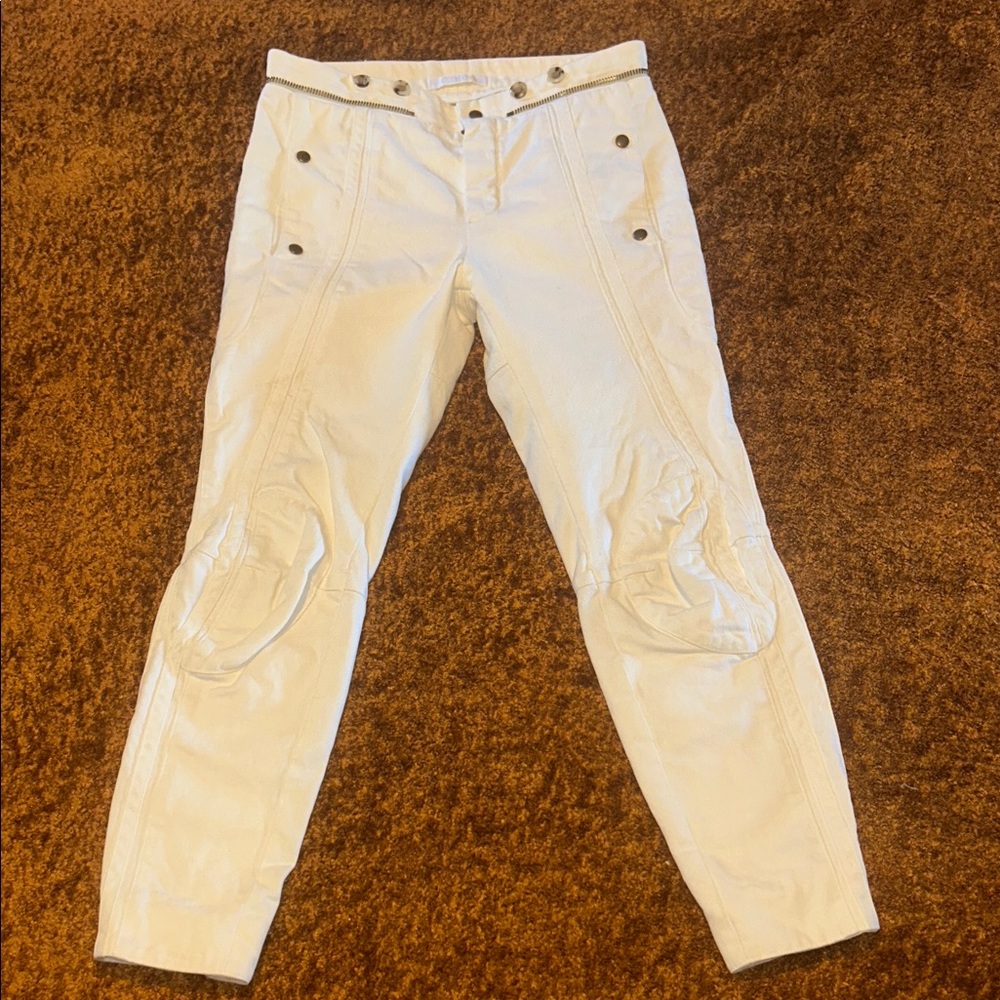 Chloe Ivory Women's Skinny Jeans with Button Details